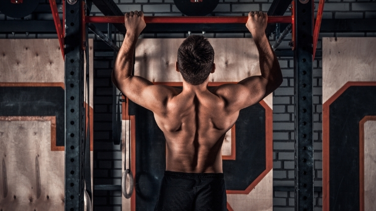 man performing pull-up