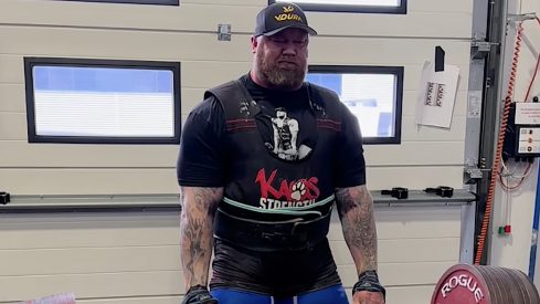 Hafthor Björnsson Deadlifts 460- Kilogram Double in Training